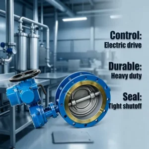 Electric Actuated Water Butterfly Valve Excellent Sealing for Oil Gas Applications General Industrial Use