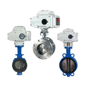 Electric Actuator 220V DN100 PN16 Ductile Iron Casting ISO9001 Certified ANSI BS DIN JIS Standard Wafer Butterfly Valve