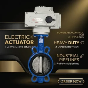 Electric Actuator Flange Type Butterfly Valves for Base High Temperature Gas Oil Applications Electric Butterfly Valve