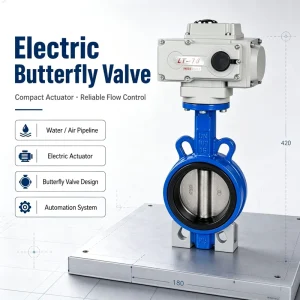 Electric Butterfly Valve DN32 DN2000 Wafer Type Water Ptfe Stainless Steel Ductile Iron Regulating Valve