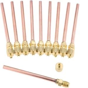 Electric Needle Valve Copper Pin AC Access Service Valve for Refrigeration Household Garage Liquid Charging Tools