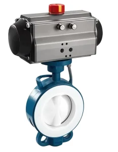 Electric PTFE Lined Butterfly Valve Motorized Corrosion Resistant Valve