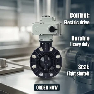 Electric PVC Butterfly Valve Anti Corrosion Upvc Ball Structure DN50 Wafer Type for Water Gas New DN32 DN2000