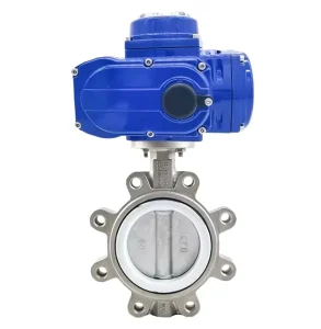Electric Stainless Steel CF8 Lug Lined PTFE Butterfly Valve Electric Actuator PN16 Wafer Lug Type Flow Control for Oil