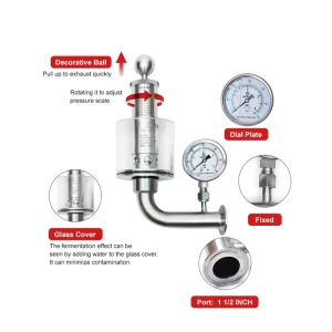 Electric Stainless Steel Sanitary Pressure Reducing Regulating Valve for Gas with Pressure Gauge