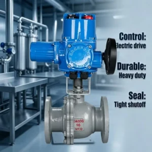 Electric Three-Way Flanged Stainless Steel Ball Valve with High Pressure for Industrial Use Water Oil Gas
