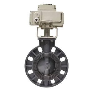 Electric UPVC Butterfly Valve D971X 16S Anti Corrosion Weak Acid Base Medium Clamp Type DN50