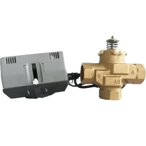 Energy Saving Industrial Style 2 Way 3 Way Motorized Brass Valve for Fan Coil Units for Schools and Hospitals