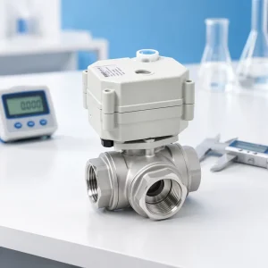 Explosion Proof 3 Way Electric Ball Valve SS304 SS316 Motorized Actuated Valve For Petrochemical Gas Pipeline