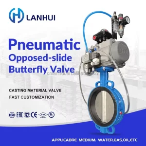 Explosion Proof EPDM Seat 304 Disc Cast Iron Body Wafer Pneumatic Butterfly Valve for Water Applications