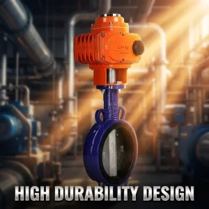 Explosion Proof Grade Cast Iron Wafer Type Precise Flow Control For Water Supply Pipeline Electric Clamp Butterfly Valve