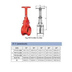 F0113 300 CS Grooved OS&Y Gate Valve UL FM Approved 300PSI Resilient Seated Fire Gate Valve for Fire Protection System