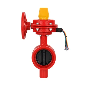 FM Approved RAL3000 High Temperature Ductile Iron Grooved Butterfly Valve for Water Sprinkler Fire Protection System Manual