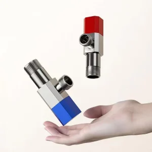 Factory 1/2 Brass Angle Valves Blue Red Handle 90 Degree Angle Globe Valves Bathroom Angle Valves