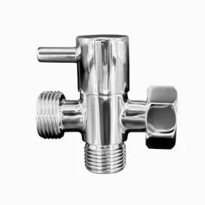 Factory API Brass 3 Way Diverter Angle Stop Valve 1Inlet 2Outlets with Independent Shut off for Faucet Tap Toilet Water