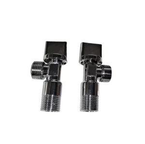 Factory Brass Angle Valve Polished Chrome Plated Plastic Quick Open Forged Triangle Valve Basin Washing Machine Size Bathroom