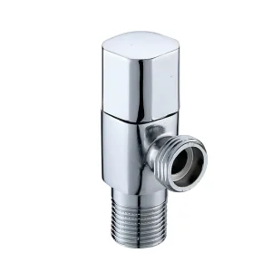 Factory Brass Angle Valve Square Chrome Plated Hot Cold Water Triangle Valve Bathroom Toilet Water Heater Plumbing