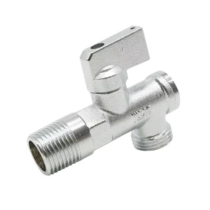 Factory Brass Right Angle Ball Valve DN15 PTFE Sealing Manual Control Nickel Plated 1.6 MPa Water