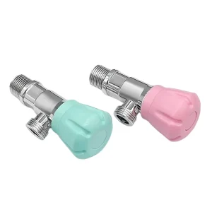 Factory Chromed Manual Plastic Angle Valve Ceramic Valve Core with Male Thread Ball Structure for Water Media
