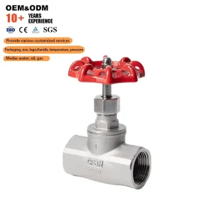 Factory Custom 304 316 Stainless Steel Gate Valve Female 1 2 Inch 2 Inch Threaded Valve Plumbing Control Gate Valve