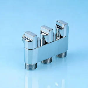Factory Custom Durable Polished Chrome-plated G1/2 Sanitary Angle Valve Threaded One in Three Angle Water Valve