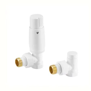 Factory Custom OEM Brass Integrated 2-Way Thermostatic Radiator Valve, Angle, for Bathroom Towel Racks