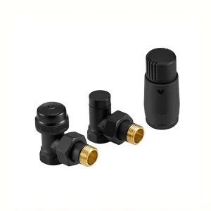 Factory Custom OEM Brass Integrated 2-Way Thermostatic Radiator Valve, Angle, for Towel Racks and Floor Heating Systems