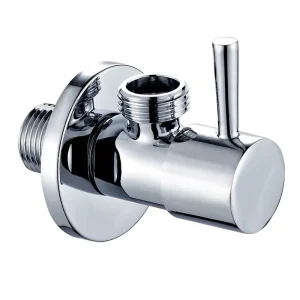 Factory Direct Chrome Plated Brass Angle Valve for Bathroom and Toilet Faucets 1/2″ x 1/2″