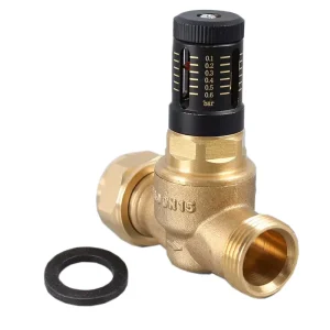Factory Direct DN20 Internal Female Threaded Brass Adjustable Differential Pressure Bypass Valve for Heating Systems