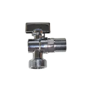 Factory Direct Manual Chrome-Plated Silver Brass Angle Valve 1/2 in to 3/4 in Male Thread for Water Control in Bathroom