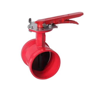 Factory Direct Sale Groove Ductile Iron Manual Butterfly Valve PN16 Soft Seal Water