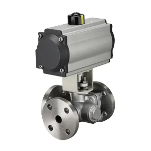 Factory OEM 304 316 Stainless Steel 3PC Pneumatic 3 Way Flanged Ball Valve for Industrial Automation Systems Carp
