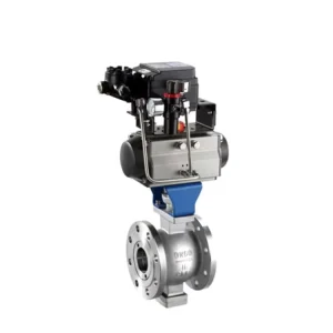 Factory Pneumatic V-shaped Ball Valve SS304/SS316 Body DN50 Flanged Connection High Temperature Water OEM Actuator