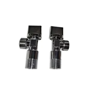Factory Price Manual Brass Angle Valve Chrome Plated Silver 1 2″ 3 4″ for Toilet Water Basin Supergrifos DT438 PTFE Sealing