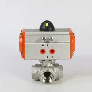 Factory Sale Double Acting Flow Control Threaded Full Bore Three Way Ball Valve Pneumatic Ball Valve One Way