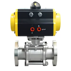Factory Stainless Steel Pneumatic 3 Piece Ball Valves with GU Loose Flange End for Chemical for Daily Industrial Chemicals