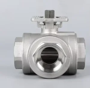Factory Stainless Steel Three way Internal Thread High Platform Ball Valves for Multi Channel Fluid Switching