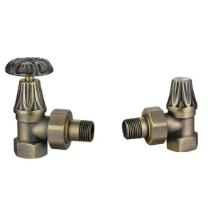 Factory Supplied Solid Brass Retro Style Antique Surface Angle Valves for Cast Iron Radiators