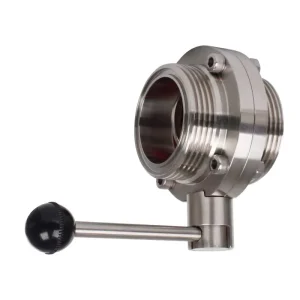 Factory Supply Low Pressure Sanitary Stainless Steel Male Thread Butterfly Valve Manual Operated OEM Customizable