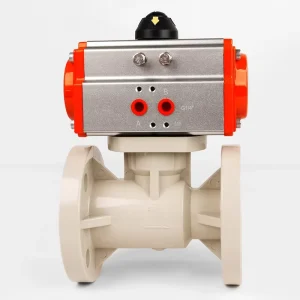 Flange Type PPH Pneumatic Ball Valve Anti Corrosion Plastic Automatic Shut Off Valve for Chemical Sewage Pipeline
