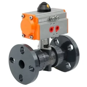 Flange Type PVC Pneumatic Actuator Ball Valve for Water OEM Customizable 1/2″-4″ Size