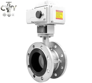Flanged Electric Gear Butterfly Valve SS304 SS316 Resilient Seat Control Valve DN40 to DN600