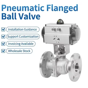 Flanged Pneumatic Ball Valve 304 Stainless Steel Double Acting Actuator for Chemical Industry