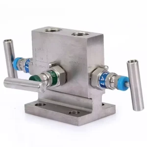Flanged Stainless Steel Hydraulic Pressure Needle 3-Way Valve Manifold for Oil Temperature 6000 psi Manual