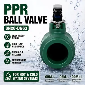 Floor Heating Boiler Connection Corrosion Resistant Brass Stem PTFE Seal Pipe Fitting Water Control Valve DN20 63 PPR Ball Valve