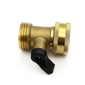 Flow Adjustable Solid Brass Straight Garden Hose Shutoff Valve 3/4 Inch GHT Male Female Thread Water Control Connector