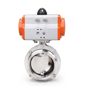 Food Clamp Type Chuck Butterfly Valve Corrosion Resistance Sanitary Stainless Steel Pneumatic Butterfly Valve