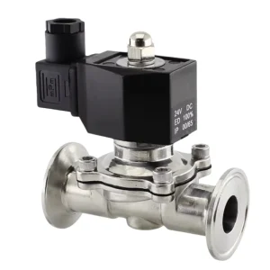 Food Grade SS 304 316 Sanitary Diaphragm Solenoid Valve AC 220 DC 24 DN50 Clamp Control Structure for Water Juice OEM