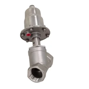 Food Grade Safety Stainless Steel Body Pneumatic Cylinder Single Acting Angle Seat Valve