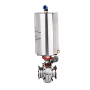 Food Grade Single Acting Sanitary Grade Vertical Pneumatic Actuator Tri Clamp Butterfly Valve